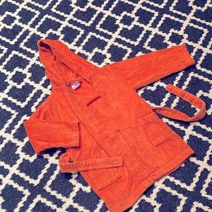 Gently worn 100% Turkish cotton orange robe with belt
